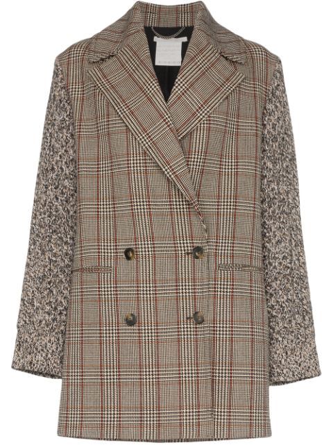 double-breasted checked coat | Farfetch (US)
