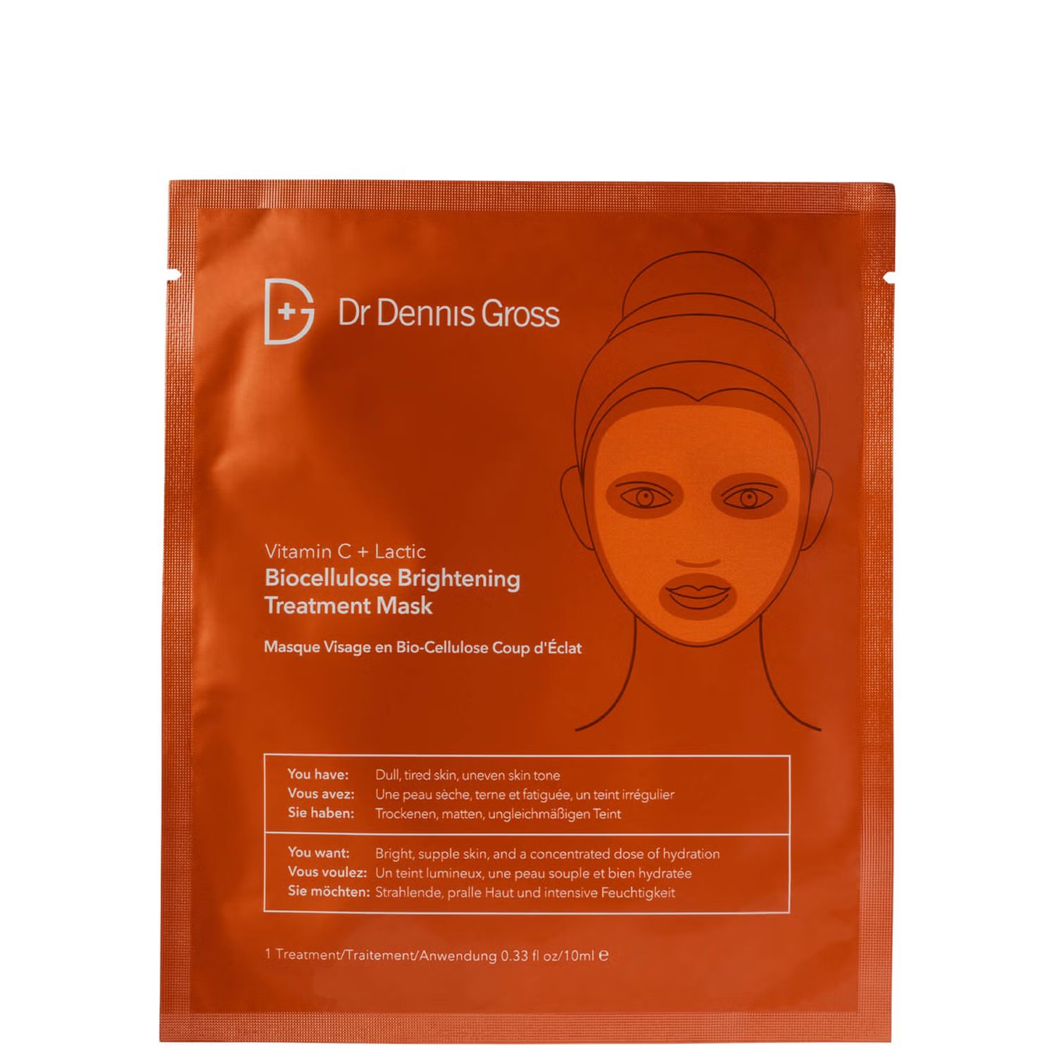 Dr Dennis Gross Skincare Vitamin C Lactic Biocellulose Brightening Treatment Mask - 4 Application... | Dermstore (US)