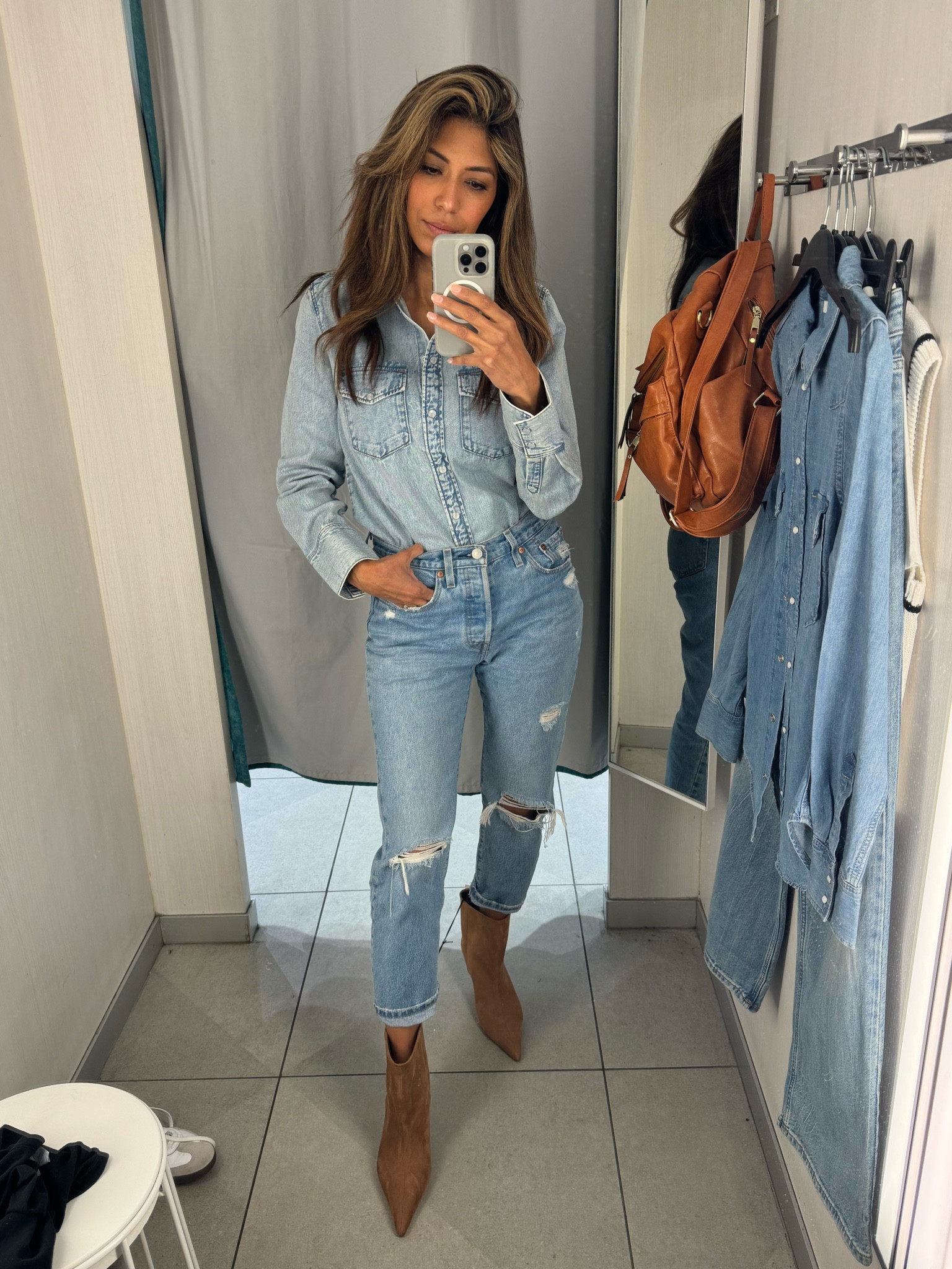 Denim on denim 
Fall boots are from H&M as well

#LTKOver40 #LTKStyleTip #LTKSeasonal