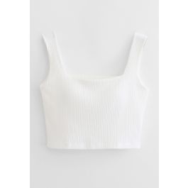 Simple Lines Bandeau Tank Top in White | Chicwish