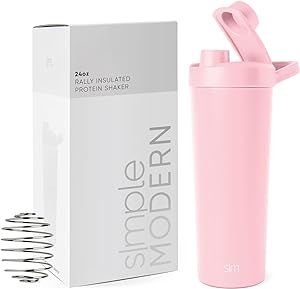 Simple Modern Stainless Steel Shaker Bottle with Ball 24oz | Metal Insulated Cup for Protein Mixe... | Amazon (US)