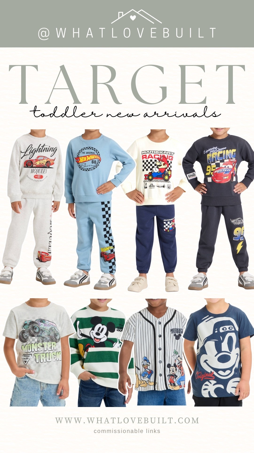 Toddler Boy Character Clothing and Matching Sets 

#target #character #clothing #lightningmcqueen #pixarcars #mario #hotwheels #monstertrucks #mickeymouse #mickey

#LTKKids #LTKFamily #LTKFindsUnder50