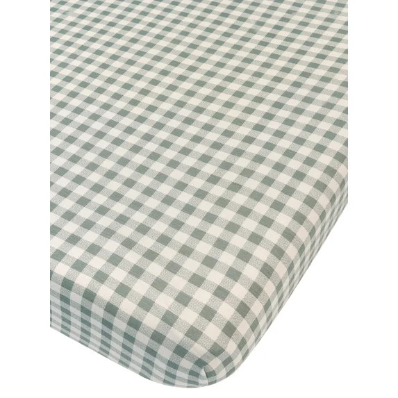 Modern Moments by Gerber Baby Neutral Super Soft Fitted Crib Sheet, Gingham, One Size - Walmart.c... | Walmart (US)