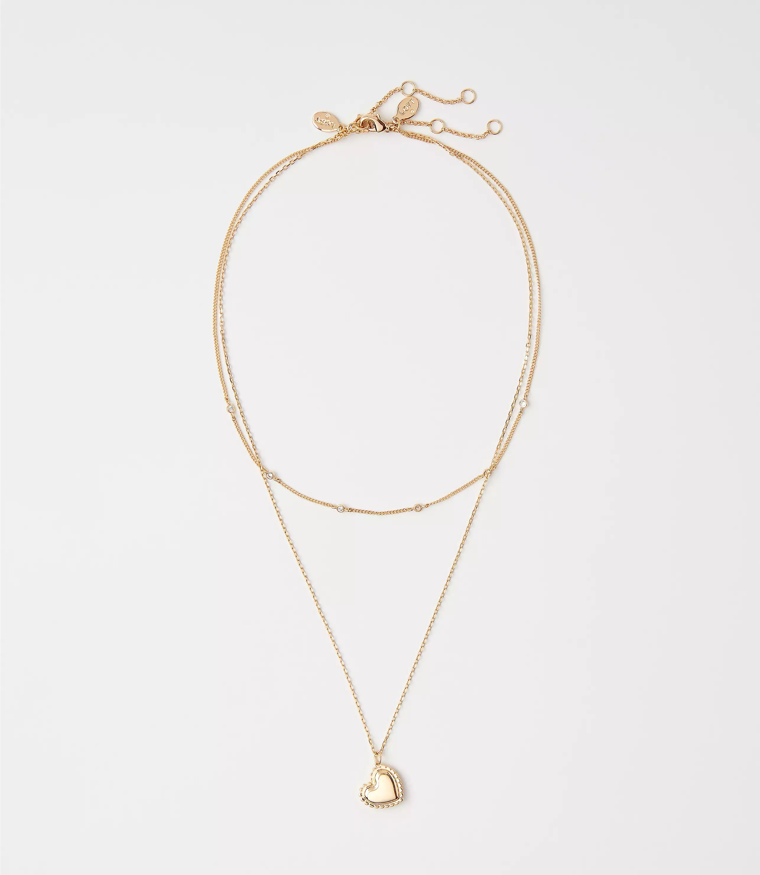 Layered Heart Necklace | LOFT