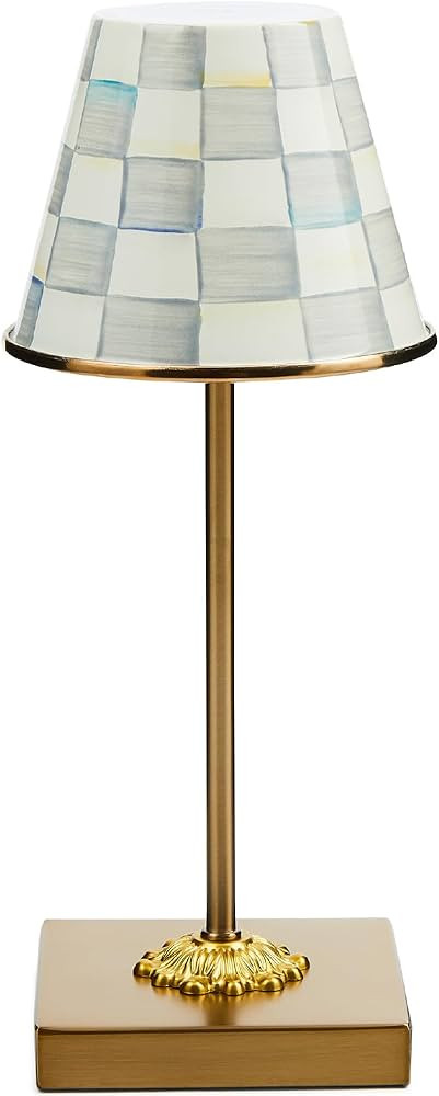 MACKENZIE-CHILDS LED Rechargeable Cafe Table Lamp, Cordless Decorative Lamp, Gray-and-White Sterl... | Amazon (US)