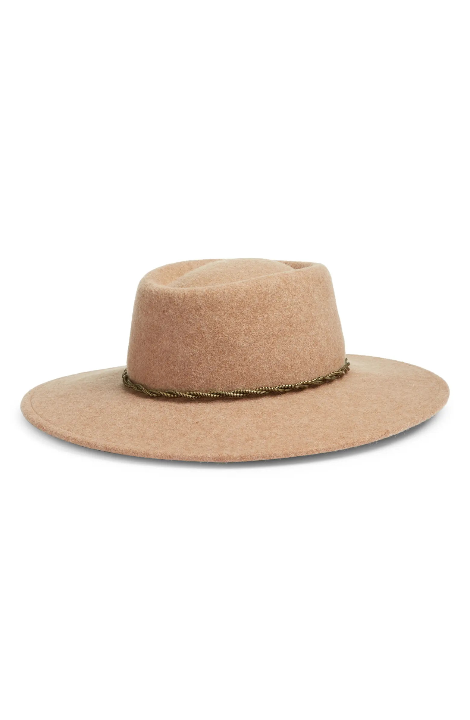 Chain Trim Wool Felt Boater Hat | Nordstrom