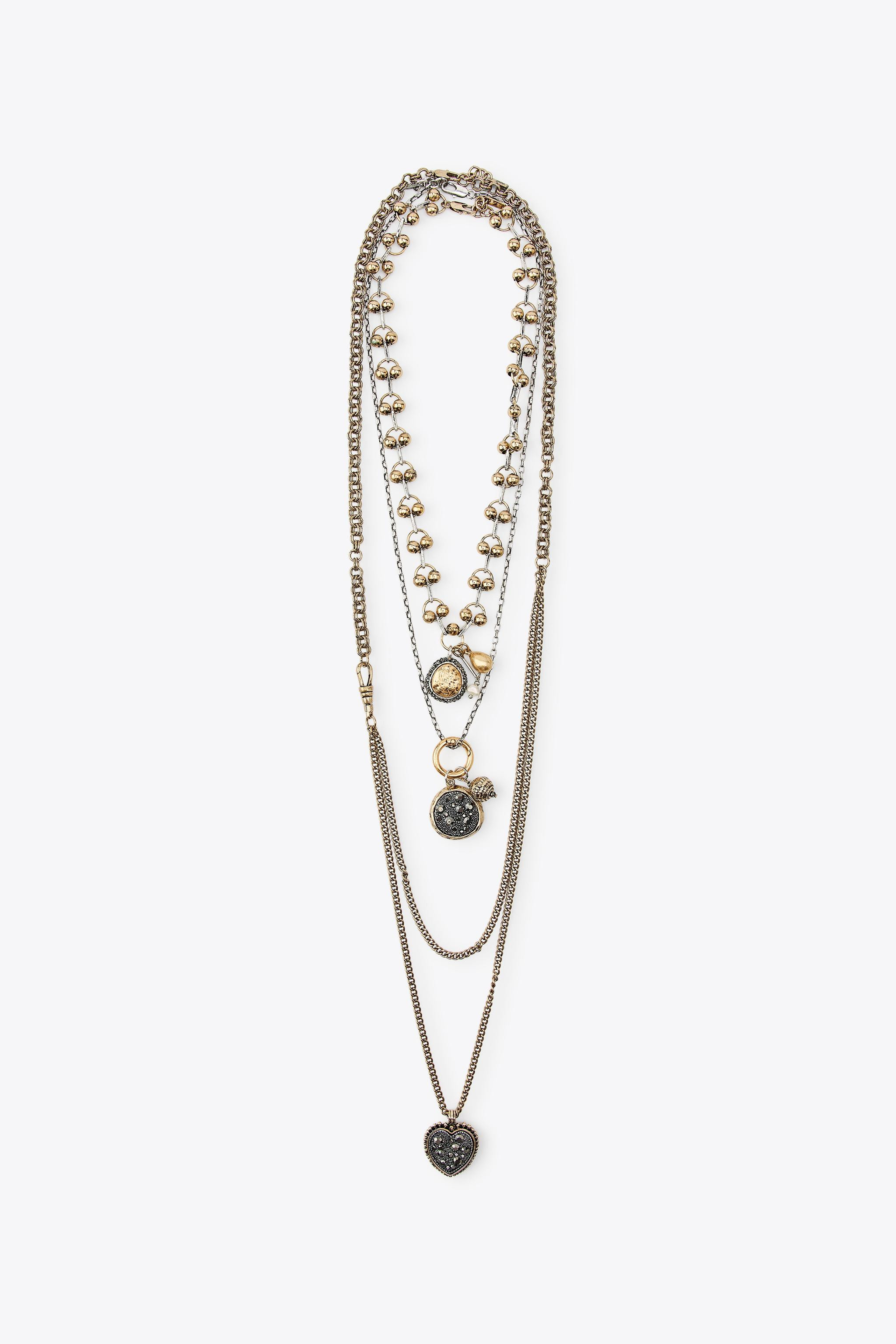 3-PACK OF COMBINATION COIN CHAIN NECKLACES | Zara US