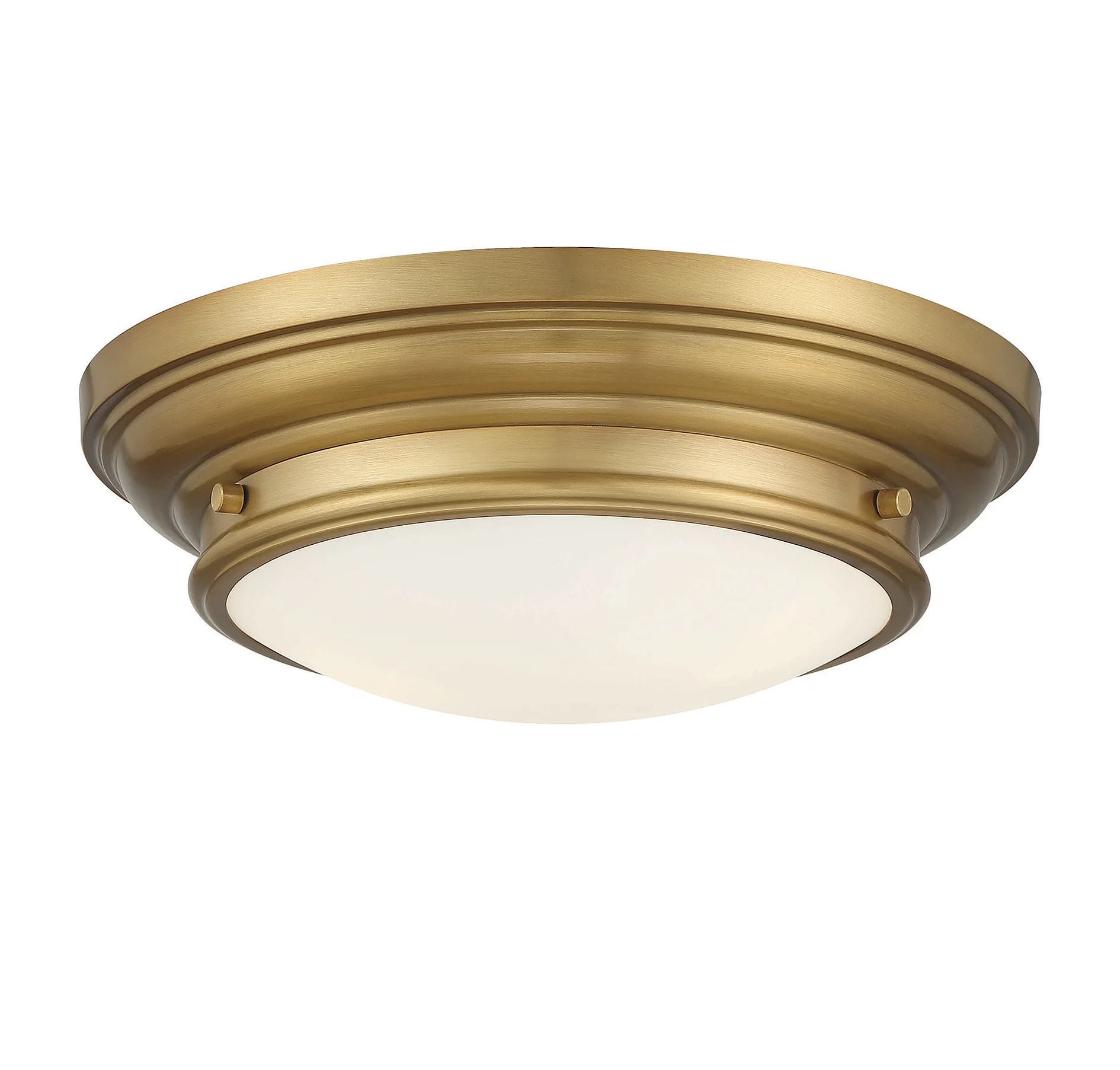 Meridian M60063NB Granger 2 Light Flush Mount Ceiling Light in Natural Brass - Walmart.com | Walmart (US)
