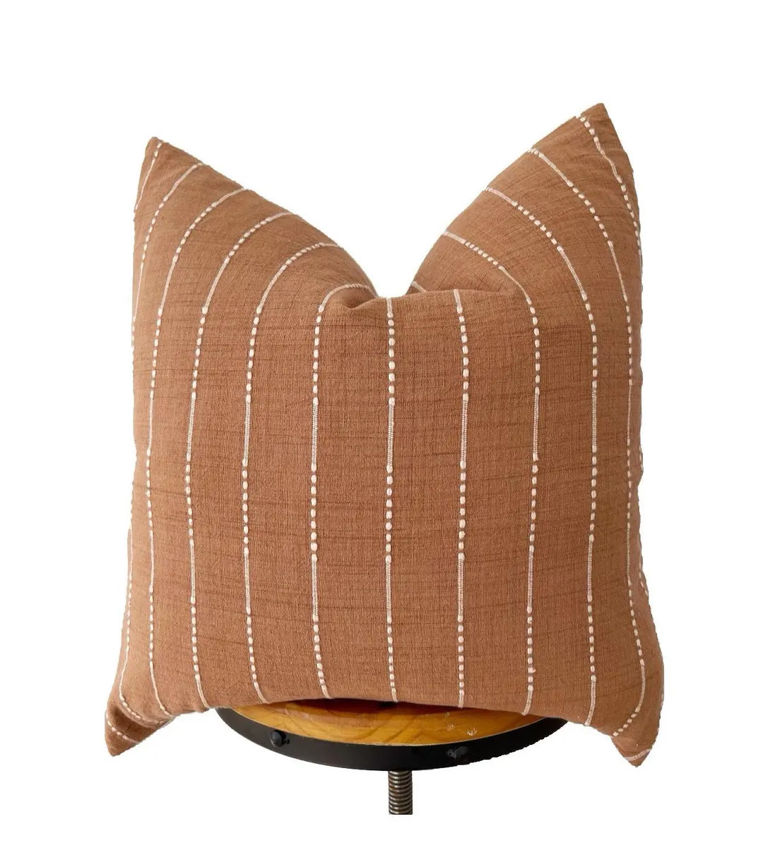 Chiangmai Native Cotton Pillow Cover: Rusty Striped Boho Pillow - Etsy | Etsy (US)