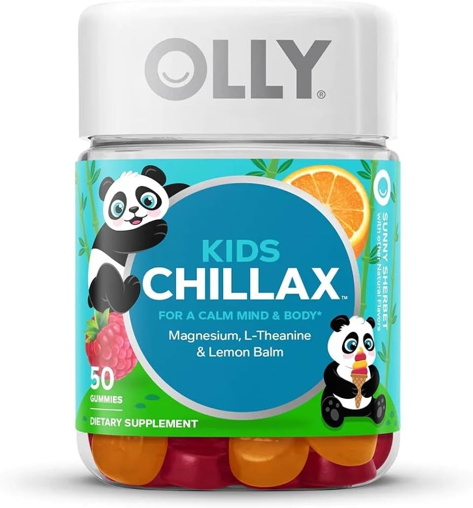 OLLY Kids Chillax, Magnesium Gummies Plus L-Theanine, Lemon Balm, Calm Chews for Kids 4+, Sherbet... | Amazon (US)