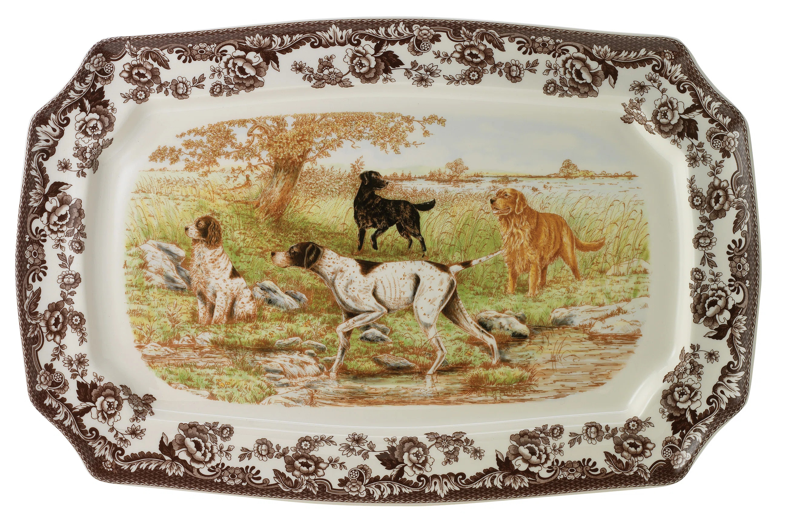 Spode Woodland Dogs Rect Platter 17.5" All Dogs | Wayfair North America
