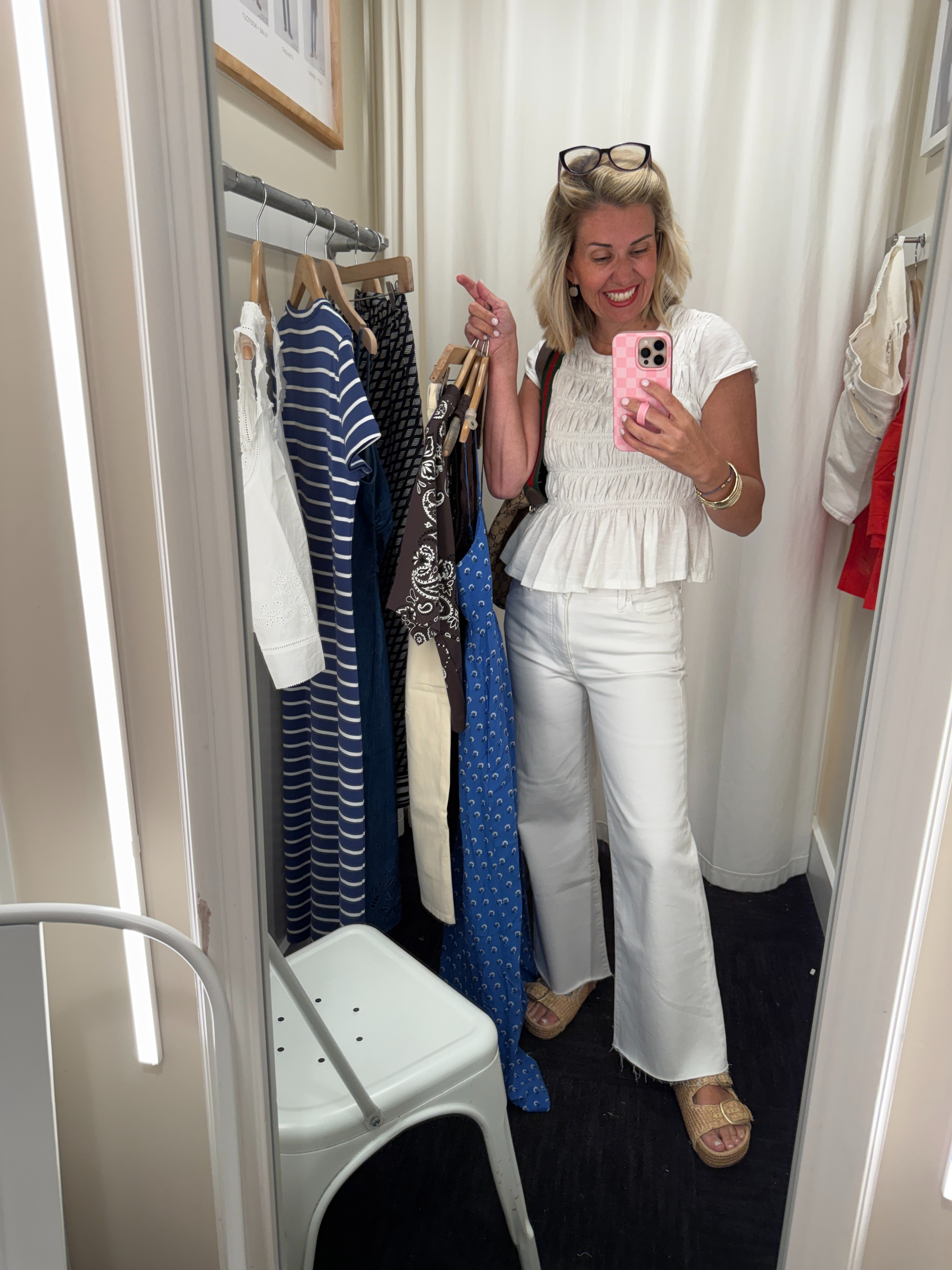 #LTKxMadewell 20% off sitewide must haves! Here for it! Essex shorts- 26 Perfect shorts- 27 White tank- xxs Red top- 00 Stripe dress- s Brown dress- xs Set- xs top & pants Blue dress- s Denim dress- 2 Bandana tee- xs Barrel pants- 25 Non madewell: White jeans- 0 White tee- xs Sandals 8.5  

 #LTKxMadewell #LTKootd #LTKSaleAlert