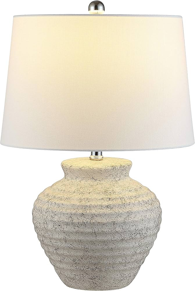 SAFAVIEH Lighting Collection Ledger Rustic Farmhouse Light Grey Ceramic 23-inch Bedroom Living Ro... | Amazon (US)