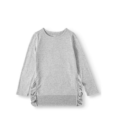 Long Sleeve Ruffle Hem Sweater Knit Top (Little Girls, Big Girls & Plus) | Walmart (US)
