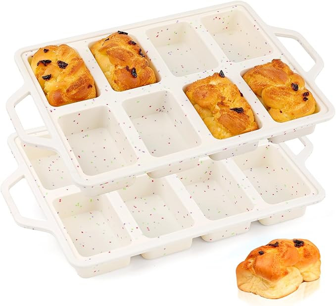 Vinino Silicone Mini Loaf Pans with Metal Reinforced Frame-2 Pack, Non-stick Silicone Bread Pan f... | Amazon (US)