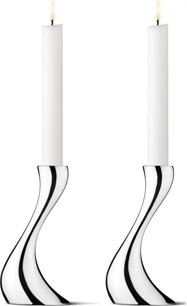 Set of 2 Cobra Stainless Steel Candleholders | Nordstrom