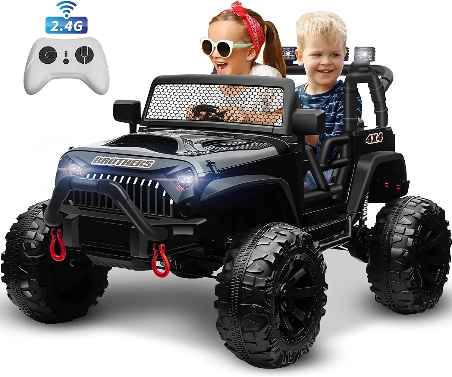 2 Seater 12V Kids Ride On Truck Car with Remote Control, 2* 45W Motor,7 AH Battery Electric Power... | Walmart (US)