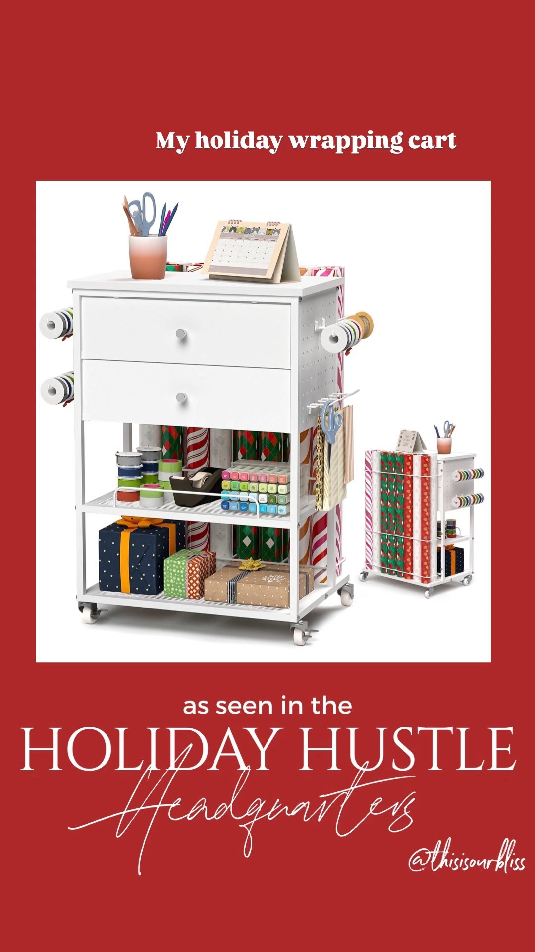 Wrapping paper station 🎁

Holiday wrapping paper cart to help keep you organized this season and all of your supplies add an arms length away! 

Stock it with your favorite ribbon, paper, tissue paper, gift tags, tape, scissors, and more! 🎁🎁

#LTKHoliday #LTKFindsUnder100 #LTKHome