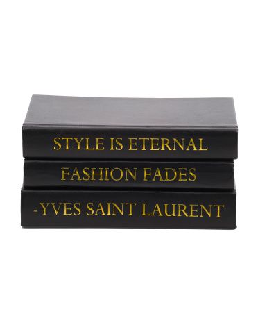 3pc Fashion Fades Style Is Eternal Decorative Quote Books | TJ Maxx