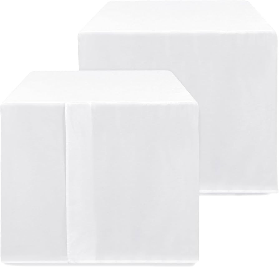 HolidayIdeas 2 Pack Square Fitted Table Covers - 34 x 34 Inch - White Fabric Washable Tablecloth ... | Amazon (US)