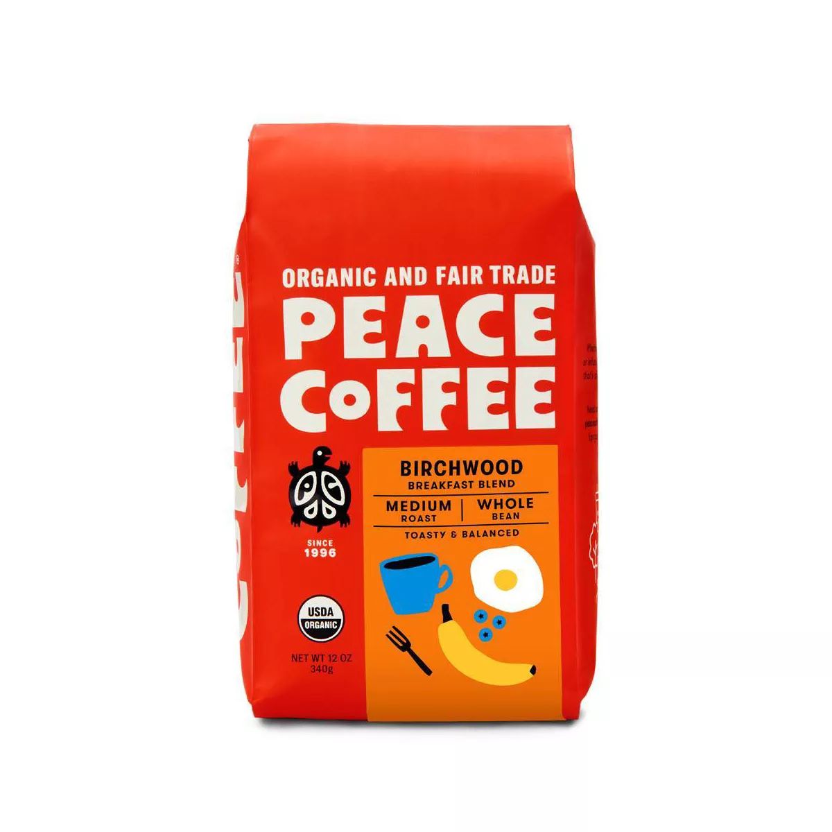Peace Coffee Organic Fair Trade Birchwood Blend Medium Roast Whole Bean Coffee- 12oz | Target
