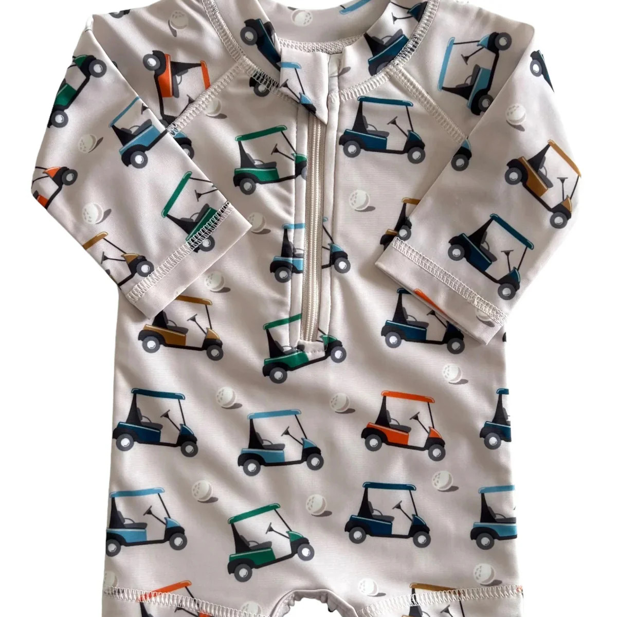 Golf Cart / Sonny Rashguard Swimsuit / UPF 50+ | SpearmintLOVE