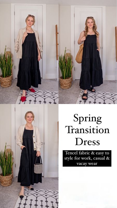 Amazon black dress perfect for spring transition and vacation wear. Adjustable button straps and tencel material. Wearing xs


#LTKSeasonal #LTKMostLoved