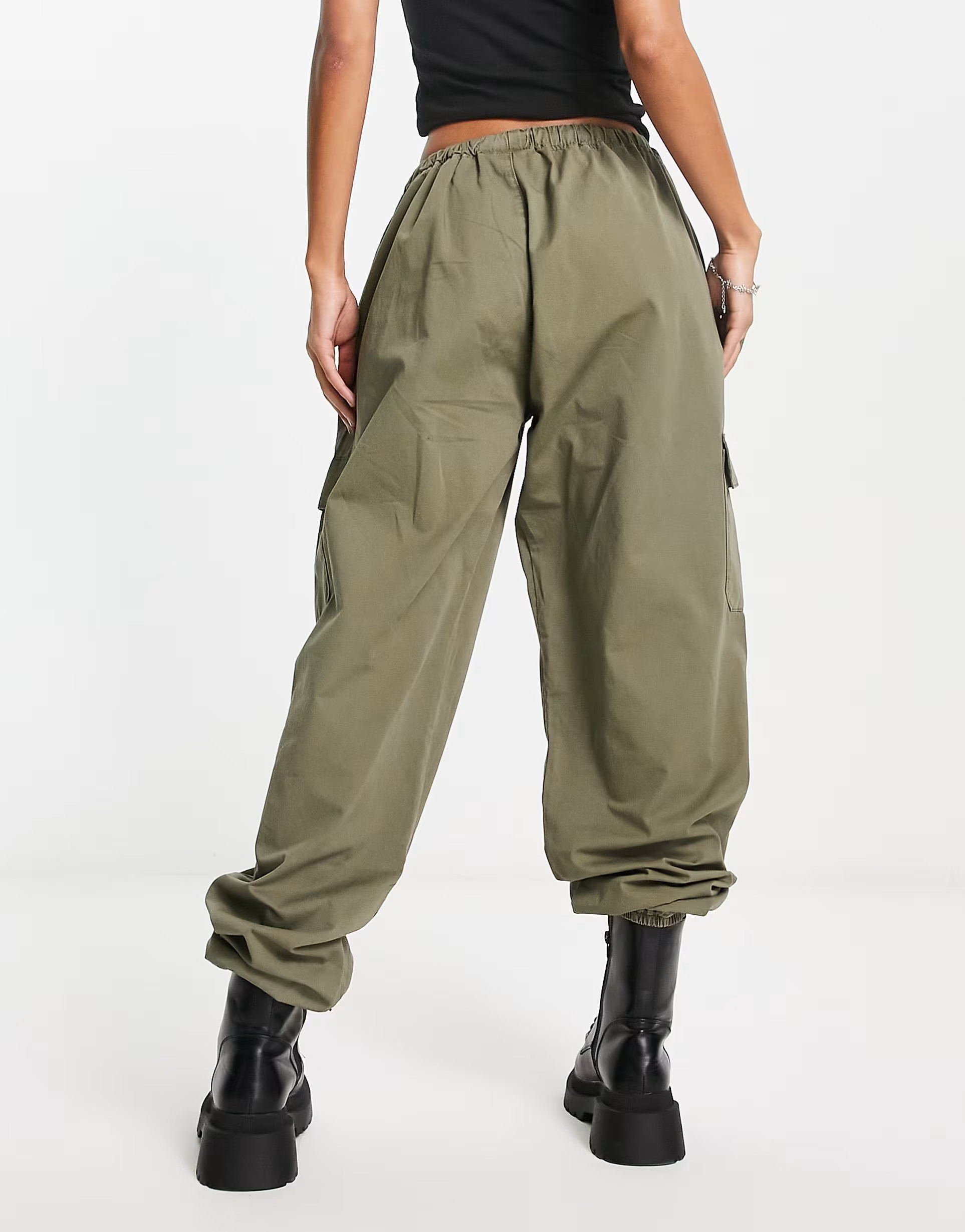 Reclaimed Vintage parachute cargo pants in khaki | ASOS (Global)
