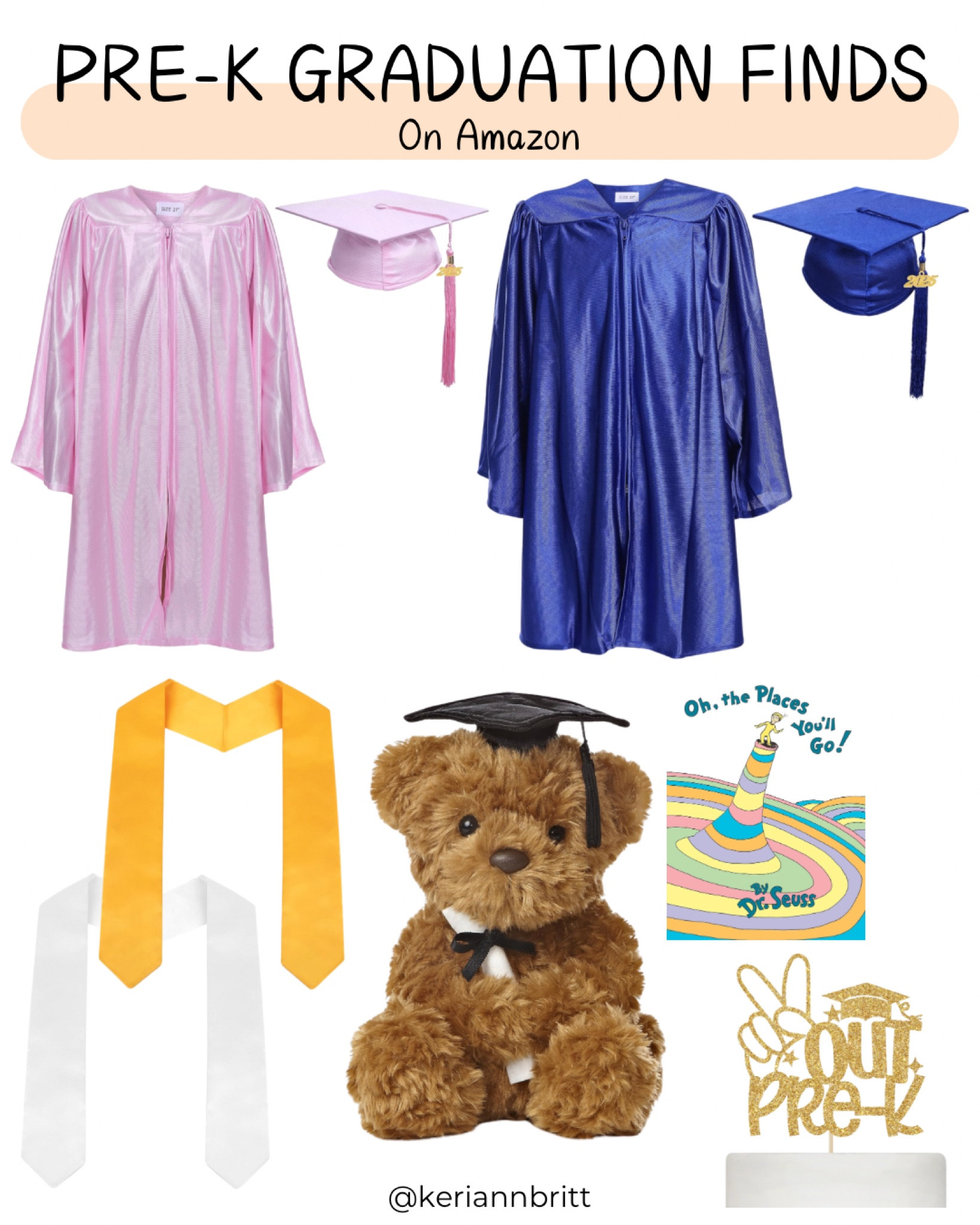 Pre-K Graduation Finds

Prek graduation / preschool graduation / preschool photos / kindergarten graduation / kids cap and gown / graduation gift / graduation party 

#LTKKids #LTKParties #LTKSeasonal