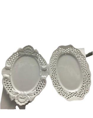 Two’s Company Victorian Collection Of 2 Lattice Pierced Porcelain Plates | eBay US