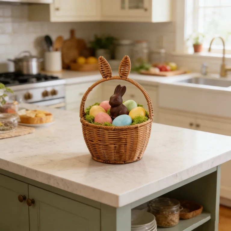 Kbndieu Easter Bunny Woven Basket for Party Favors, Imitation Rattan Handheld Easter Candy Eggs B... | Walmart (US)