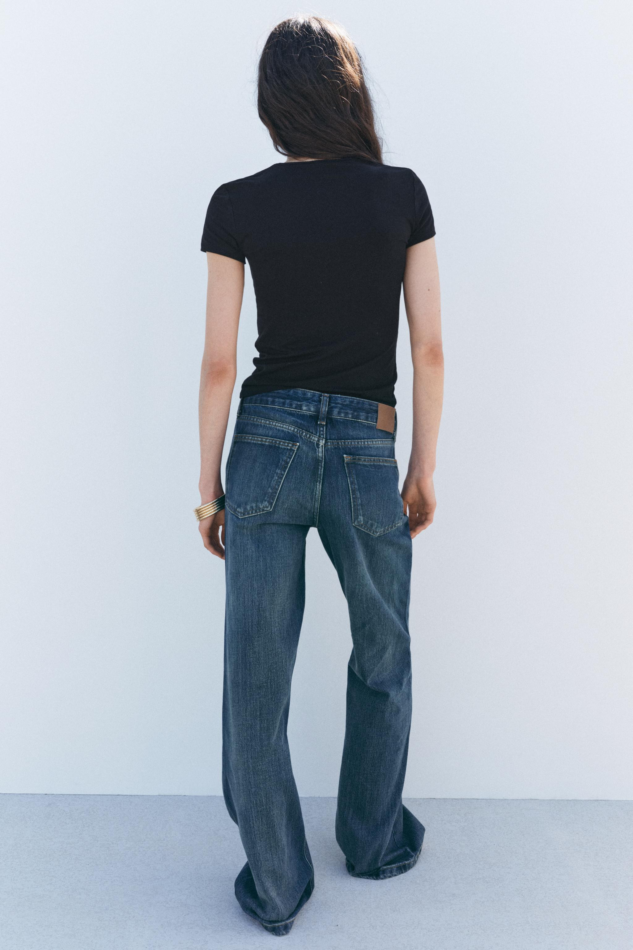 ZW COLLECTION LOW-RISE BOOTCUT FULL-LENGTH JEANS | Zara US
