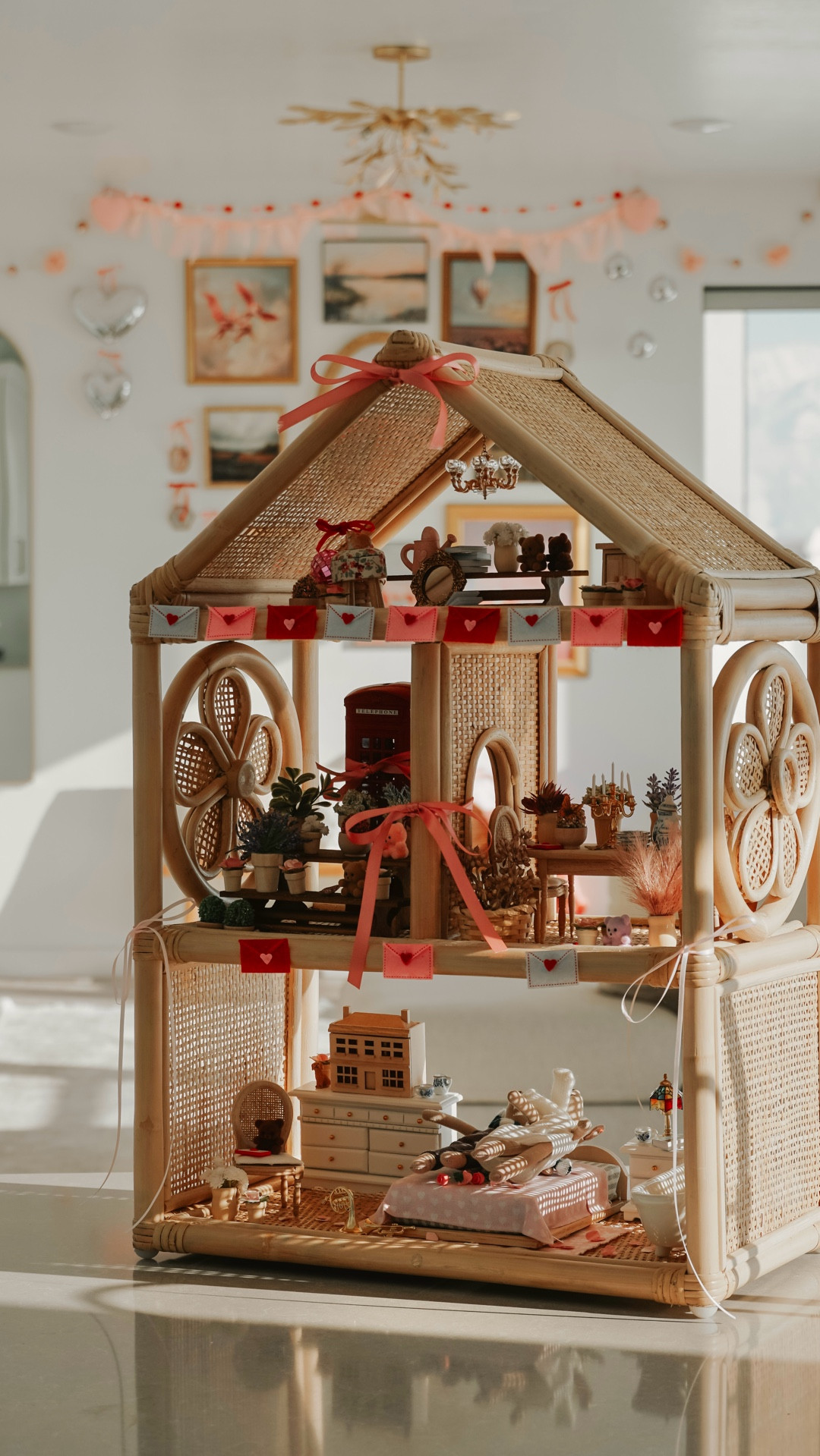 The cutest way to decorate our Lilah and Leo doll house. How can something so small and miniature bring me so much joy? 💕🌹 Happy Valentines! 

#LTKSeasonal #LTKmomlife #LTKHome
