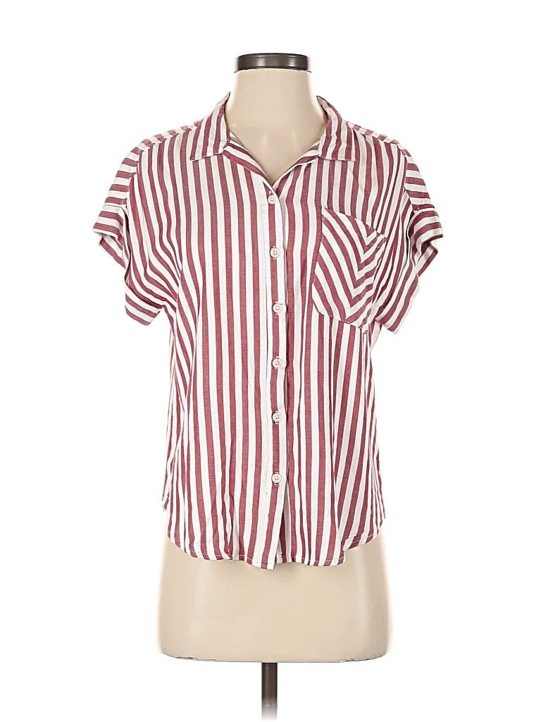 Alexander Jordan 100% Rayon Stripes Red Short Sleeve Blouse Size S - 64% off | ThredUp (US)