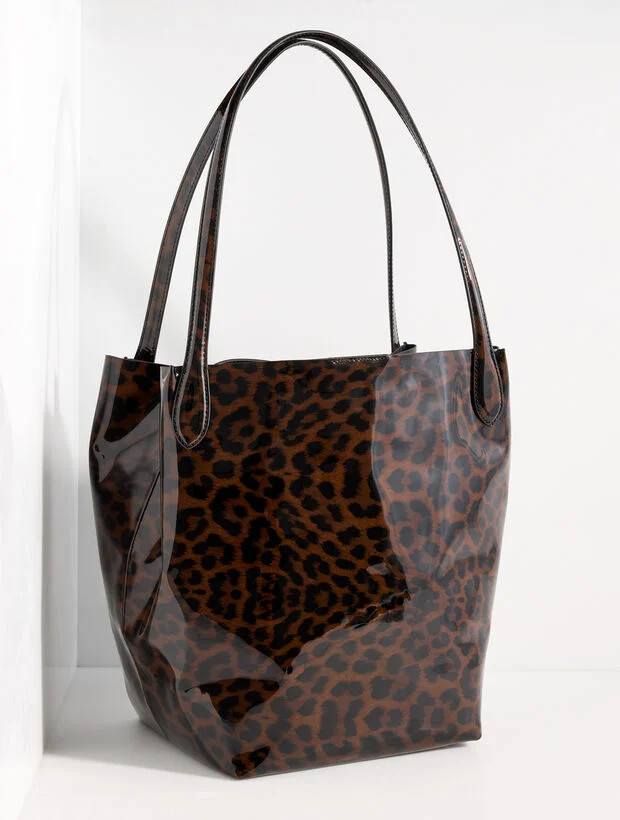 Linden Leopard Patent Leather Tote | Talbots