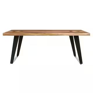 Home Decorators Collection Cosbyrne 48 in. Natural Large Rectangle Wood Coffee Table with Metal B... | The Home Depot