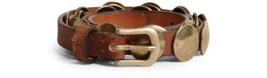 Trinidad-Gürtel aus gealtertem Tan-farbenem Leder mit goldenen Maxi-Nieten - GOLDEN GOOSE | 24S (APAC/EU)