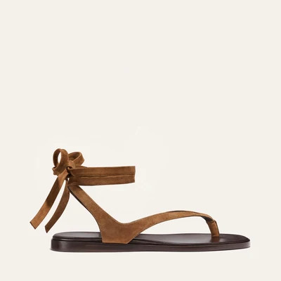 The Palermo Wrap Sandal - Nutmeg Suede | Margaux
