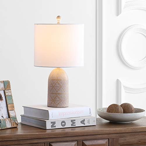 Safavieh Lighting Collection Nava Brown 19-inch Bedroom Living Room Home Office Desk Nightstand Tabl | Amazon (US)