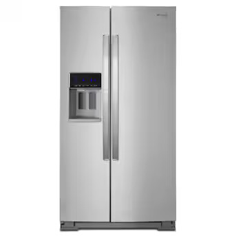 Whirlpool 28.4-cu ft Side-by-Side Refrigerator with Ice Maker, Water and Ice Dispenser (Fingerpri... | Lowe's