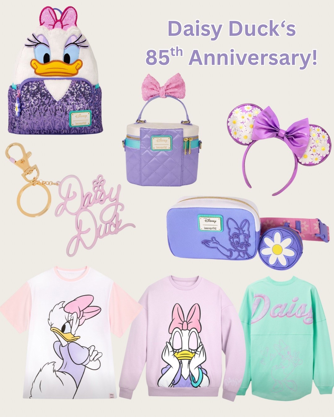 The new 85th Anniversary merch for Daisy Duck! 🌼