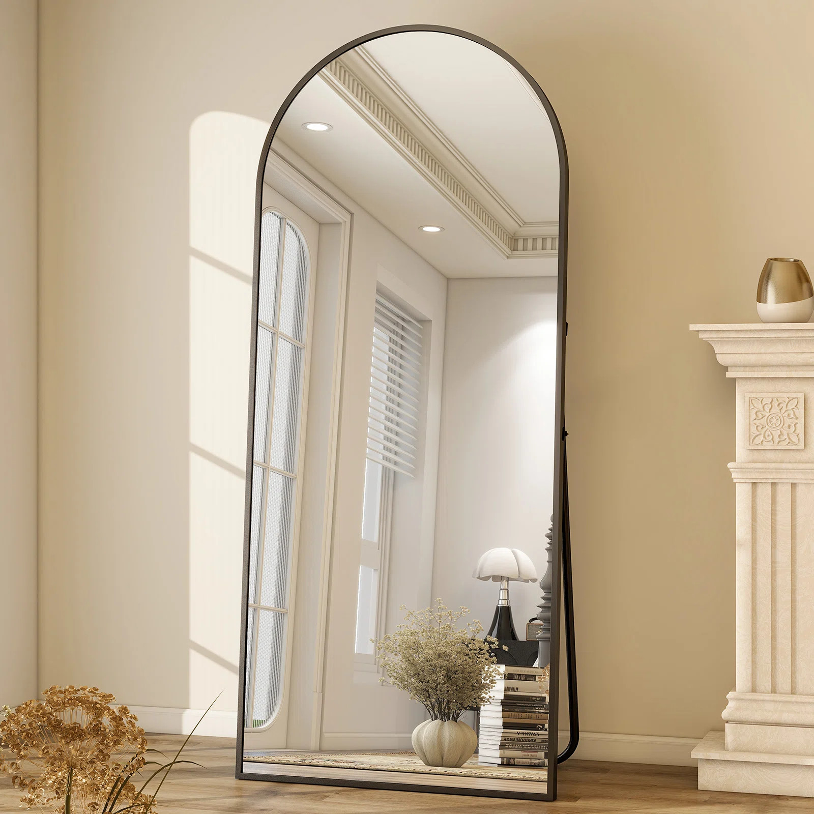 Queenborough Oversized Full Length Mirror Arch Floor Mirror Wall Mirror Hanging Or Leaning Full B... | Wayfair North America