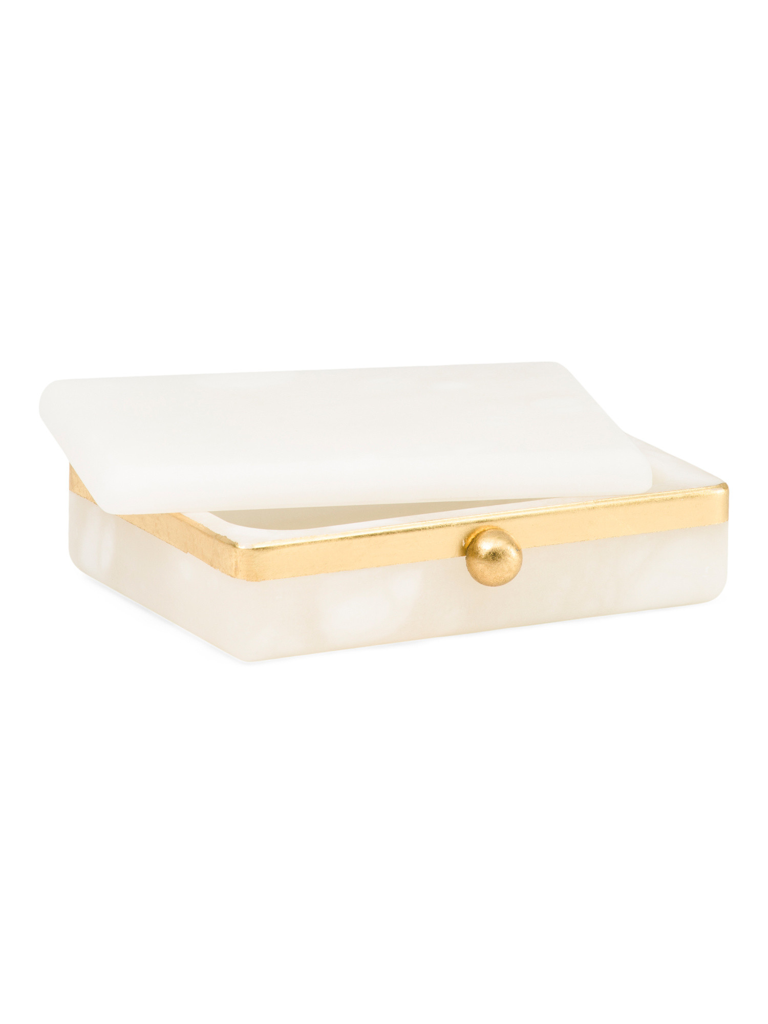 Made In Italy 2x5x7 Volterra Alabaster Metallic Band Swivel Top Box | Home | Marshalls | Marshalls