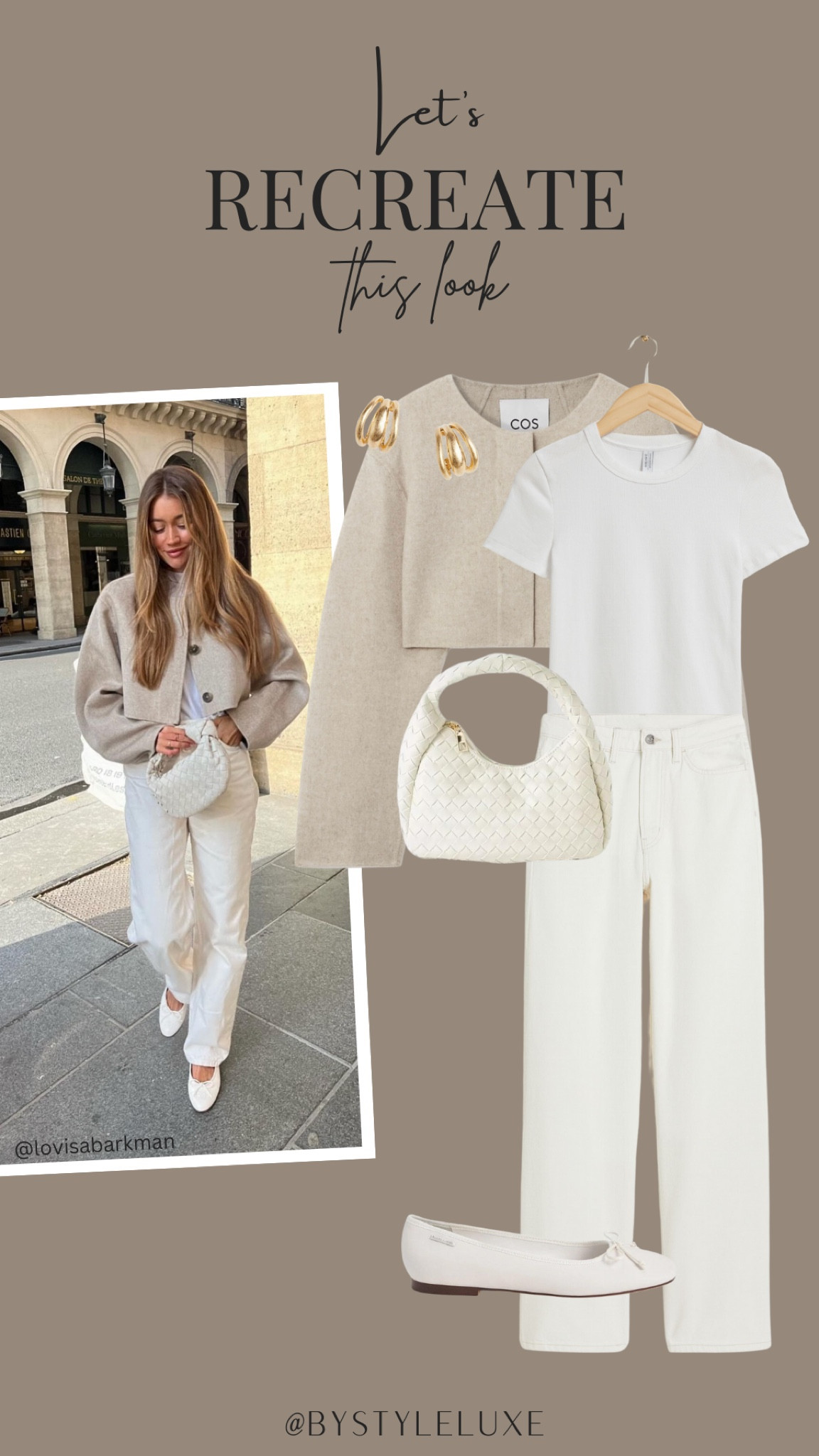 Let’s Recreate This Look - adore this neutral look from @lovisabarkman 🖤
#croppedjacket #whitejeans #balletpumps

#LTKfindsunder100 #LTKstyletip #LTKfindsunder50