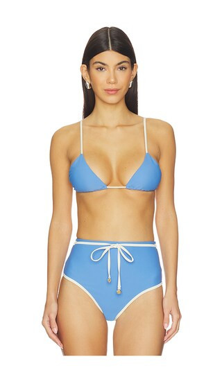 Sancia The Bailey Bikini Top in Blue. - size XS | Revolve Clothing (Global)