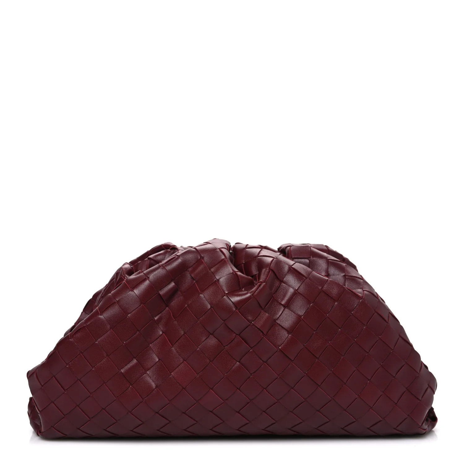 Nappa Maxi Intrecciato The Pouch Oversized Clutch Bordeaux | FASHIONPHILE (US)