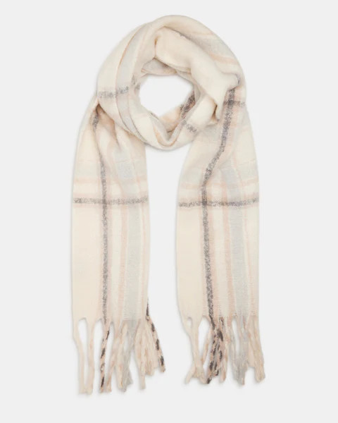 CLASSIC PLAID SCARF IVORY | Steve Madden (US)