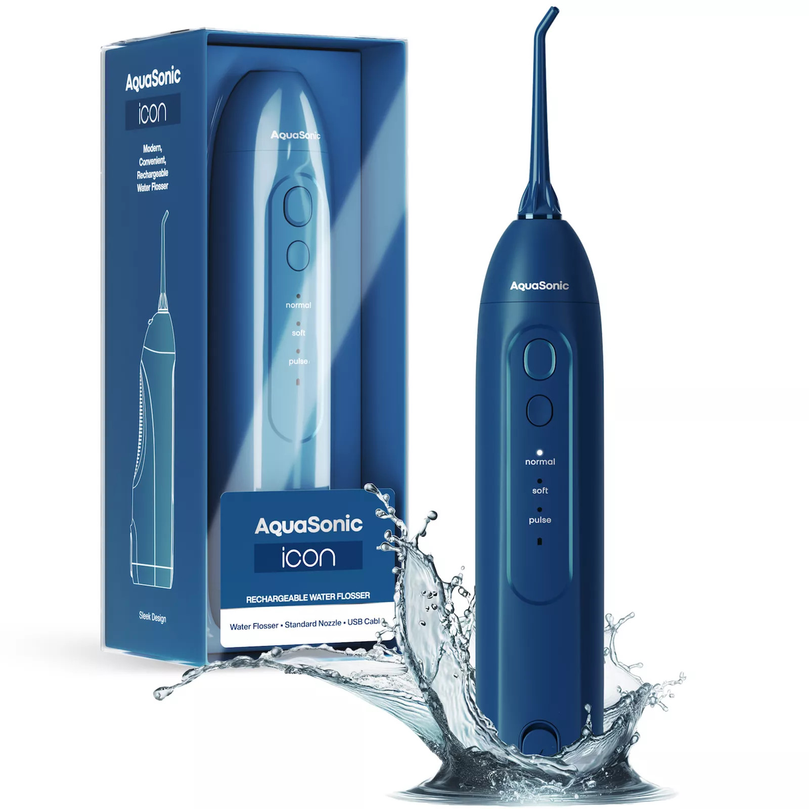 Aquasonic Icon Electric Water Flosser - Cordless Waterproof Oral Irrigator, Blue | Kohl's