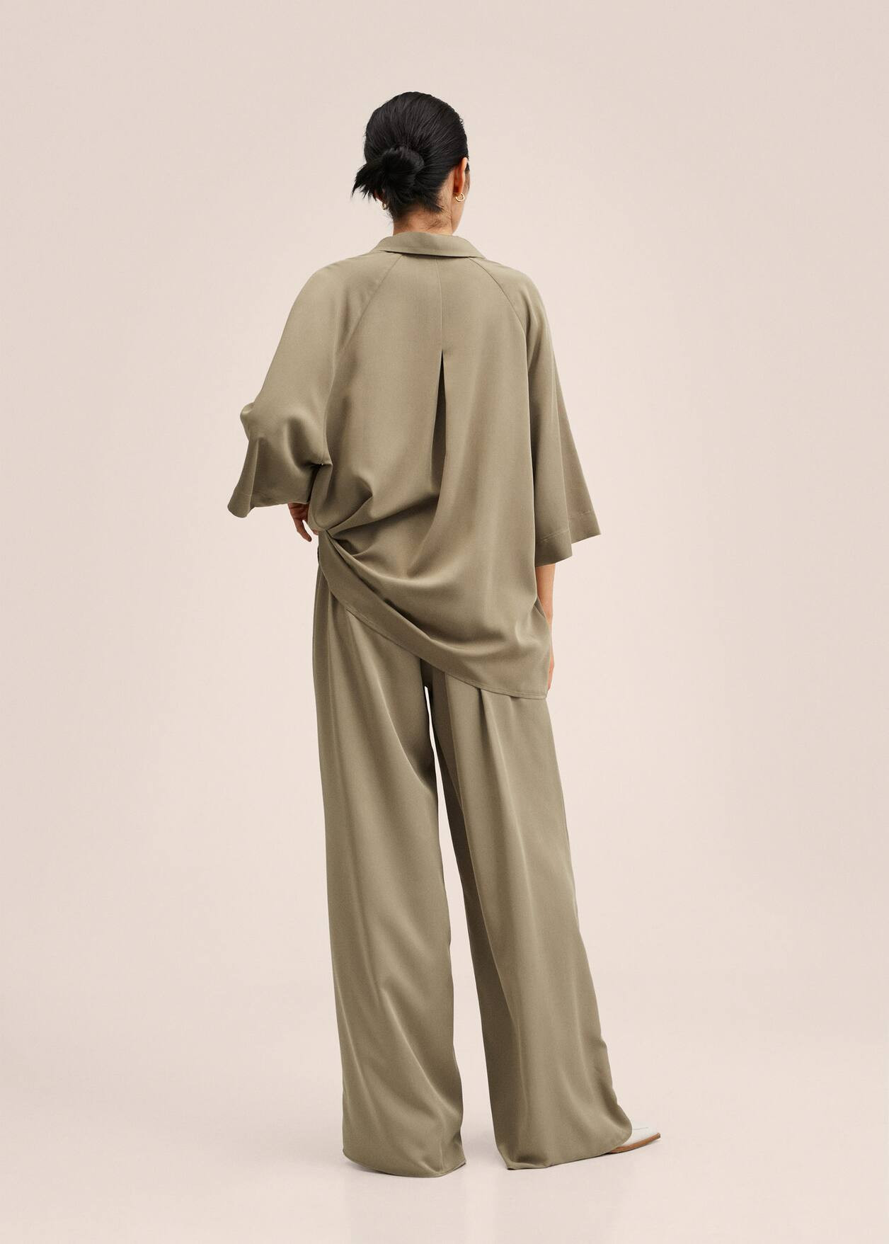 Wideleg pants with elastic waist | MANGO (US)