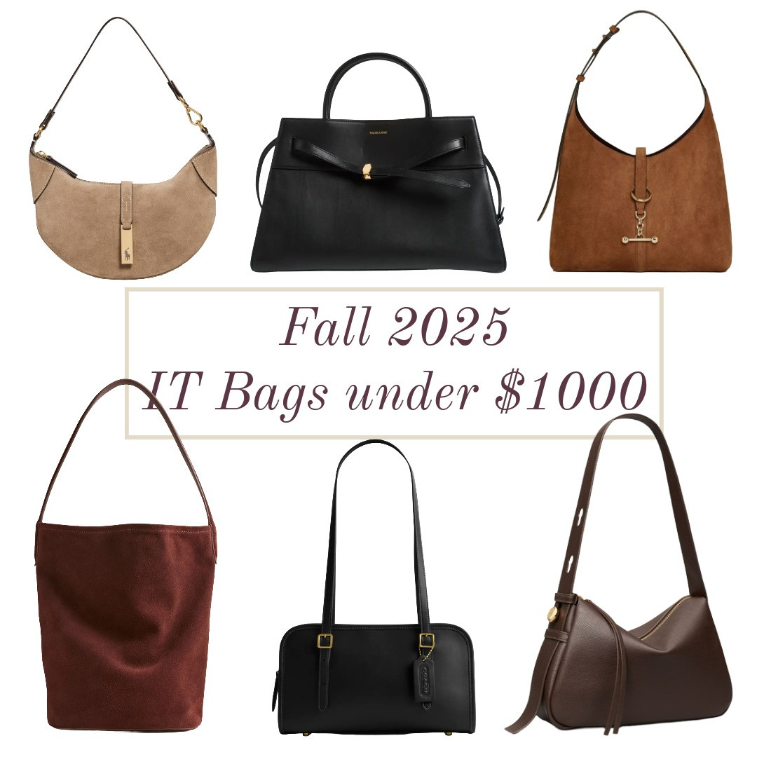 Fall IT bags under $1000. Love all these anonymous handbag styles which are hot for fall! Suede, chocolate brown, slouchy silhouettes, and belted tote styles are hot for fall. Some of these designer handbag styles are under $500! Love that! 

 #LTKStyleTip #LTKWorkwear #LTKItBag